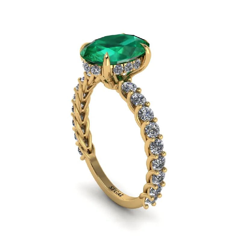 engagement-ruby-ring-Oval-Cut Halo Emerald Timeless Elegance Engagement Ring - Kelsey No. 4