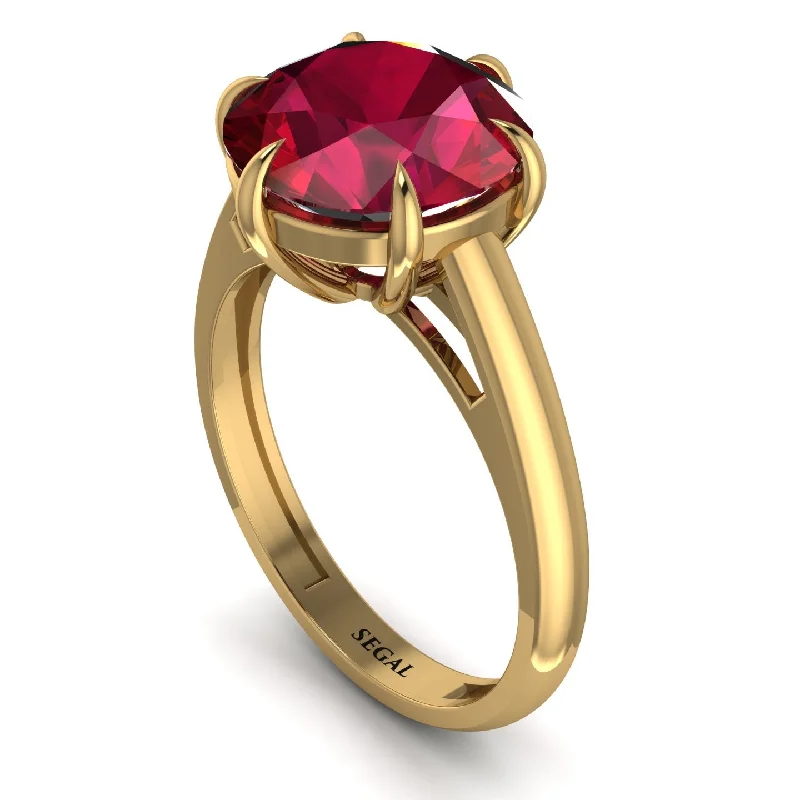 engagement-emerald-cut-platinum-ring-Round Cut Ruby Solitaire Engagement Ring - Miranda No. 10