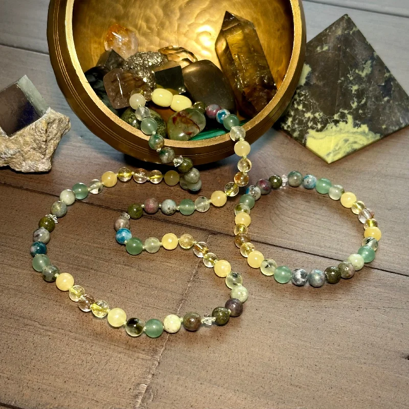 ladies-charm-gold-necklace-Minted Crystal Necklace -- Money & Abundance