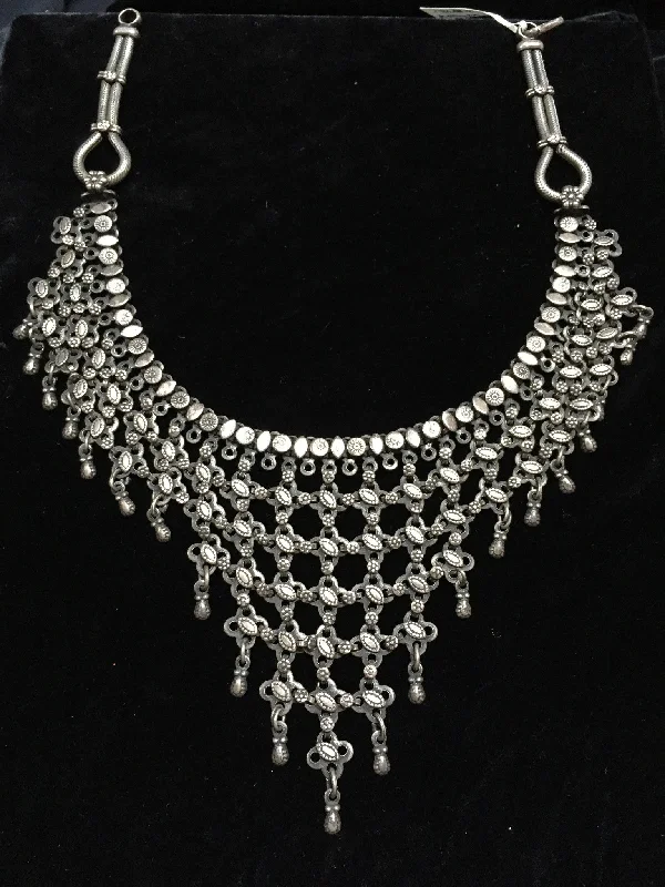 ladies-modern-diamond-necklace-92.5% Silver Necklace