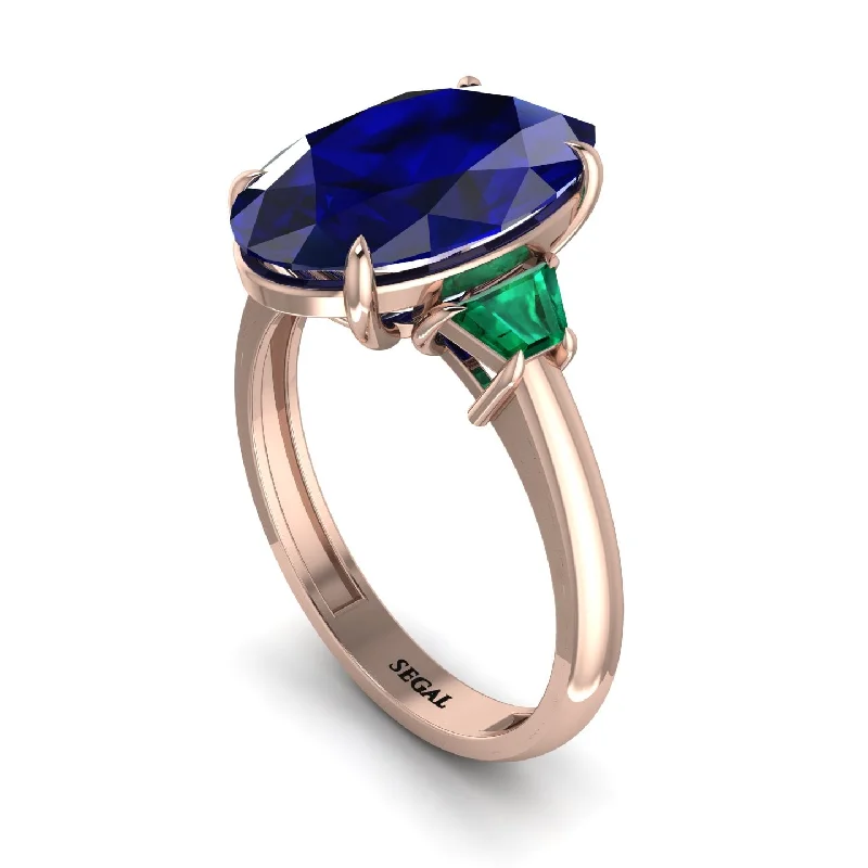 engagement-emerald-modern-ring-Oval-Cut Sapphire Three Stone Engagement Ring - Amari No. 29