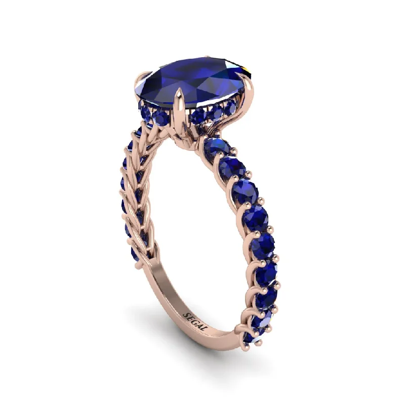 engagement-radiant-cut-gold-ring-Oval-Cut Halo Sapphire Timeless Elegance Engagement Ring - Kelsey No. 74