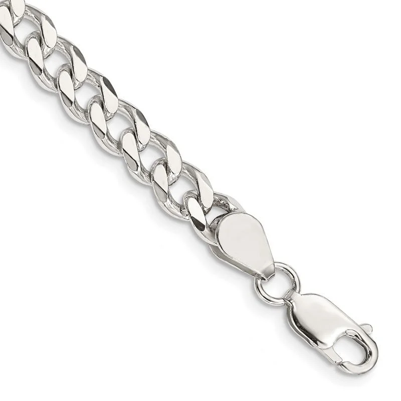 Ladies bracelets organic shapes -Sterling Silver 7mm Curb Chain Bracelet