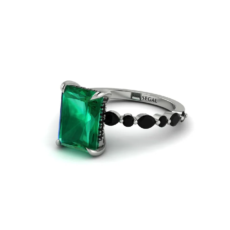 engagement-halo-sapphire-ring-Radiant-Cut Emerald Eternal Radiance Engagement Ring - Skye No. 36