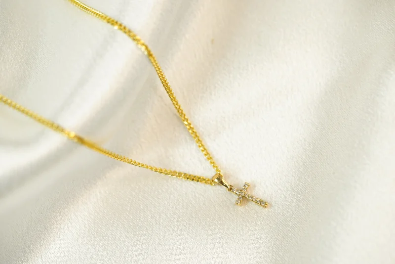 ladies-birthstone-heart-necklace-14k Diamond Cross Necklace