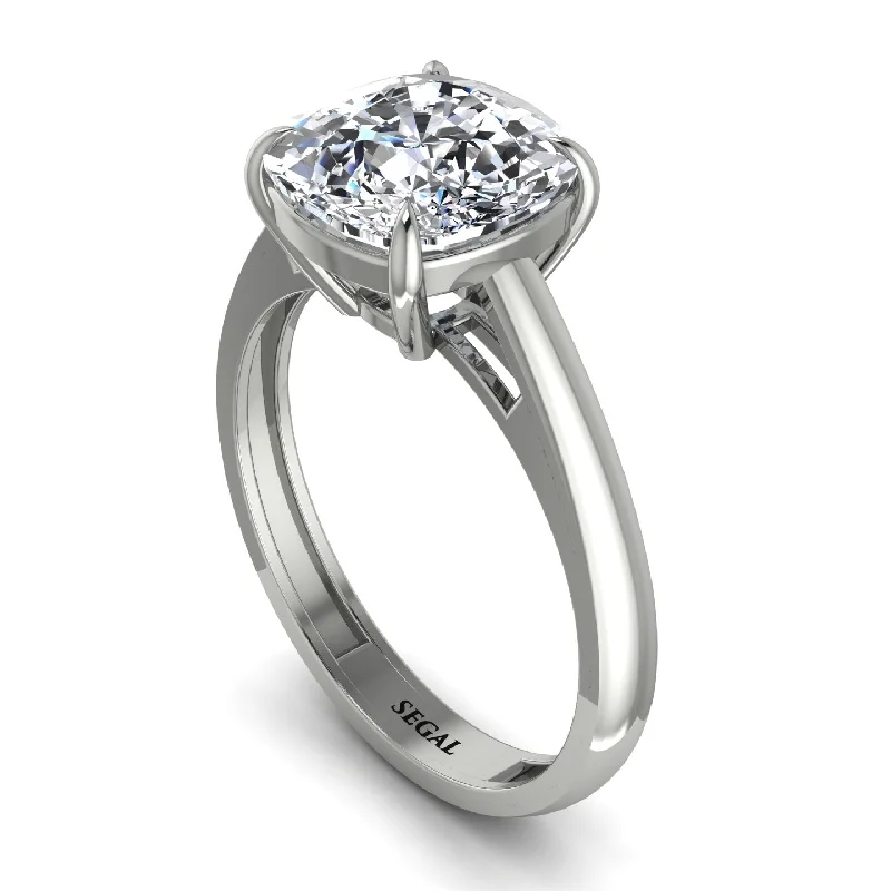 engagement-eternity-platinum-ring-Cushion Cut Diamond Solitaire Engagement Ring - Royalty No. 3