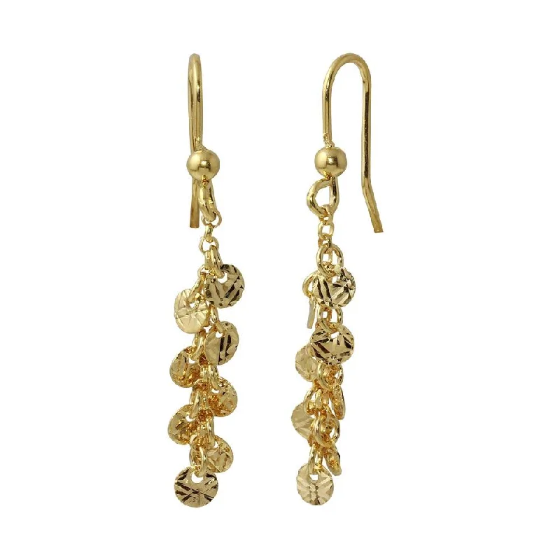 ladies-everyday-gold-earrings-Gold Plated 925 Sterling Silver Dangling Confetti Earrings - ARE00025GP