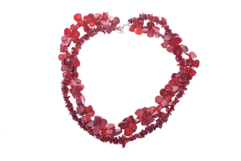 ladies-trendy-necklace-Coral Two Strand Necklace