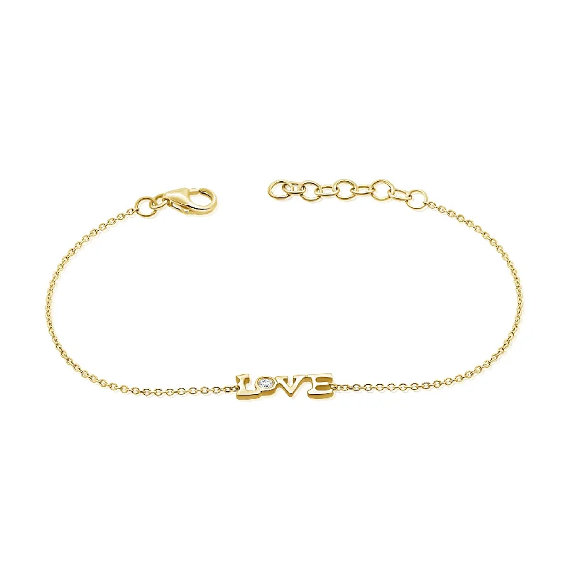 Ladies bracelets with snake charms -14K Gold Love Bracelet with Diamond Accent