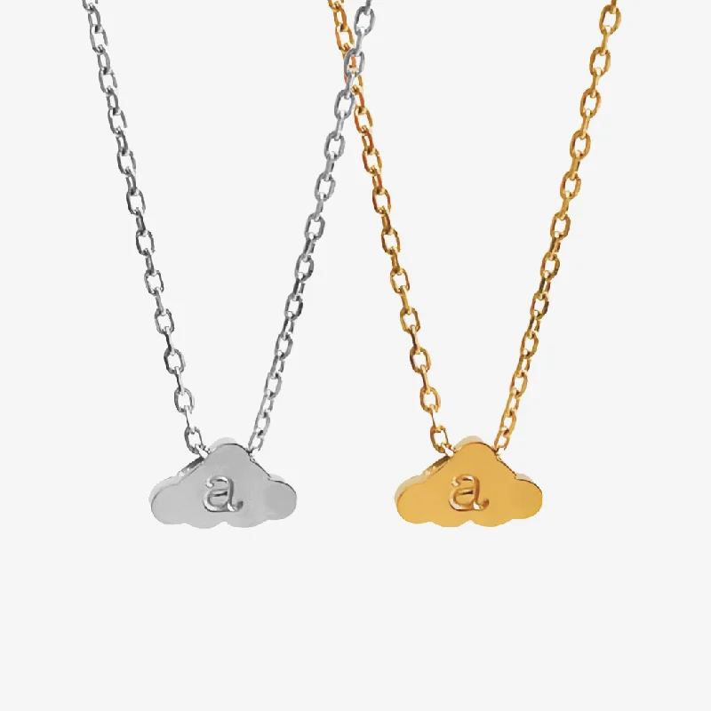 ladies-wedding-gold-necklace-Custom Cloud Charm Necklace