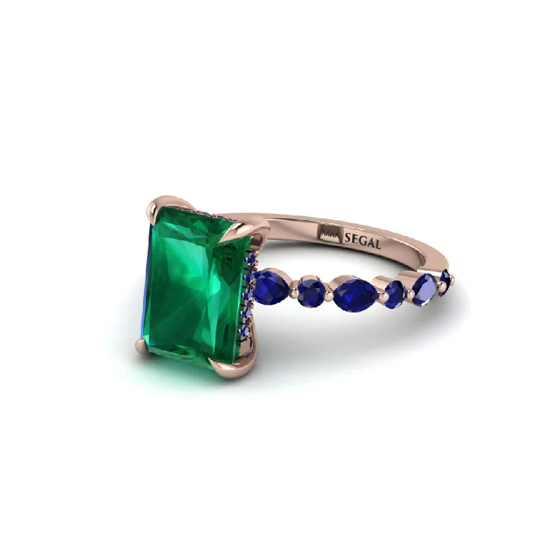 engagement-elegant-diamond-ring-Radiant-Cut Emerald Eternal Radiance Engagement Ring - Skye No. 65