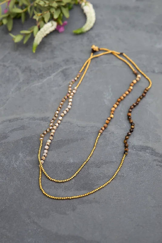 ladies-elegant-gold-necklace-Field Beaded Necklace