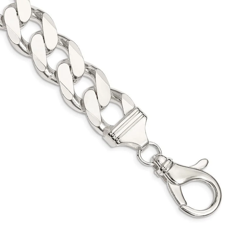 Ladies bracelets for dancers -Sterling Silver 16.25mm Curb Chain Bracelet