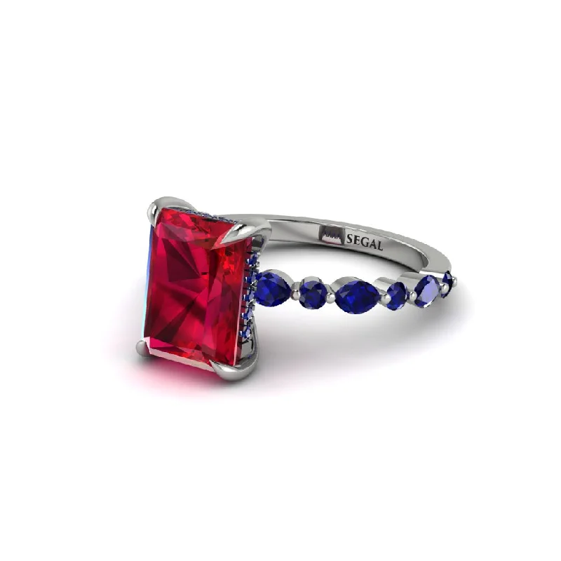 engagement-vintage-rose-gold-ring-Radiant-Cut Ruby Eternal Radiance Engagement Ring - Skye No. 72