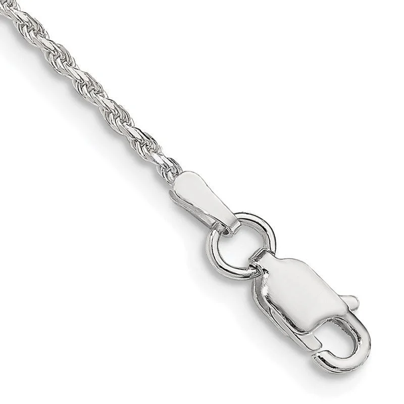 Ladies bracelets with unicorn charms -Sterling Silver 1.5mm Diamond-cut Rope Chain Bracelet