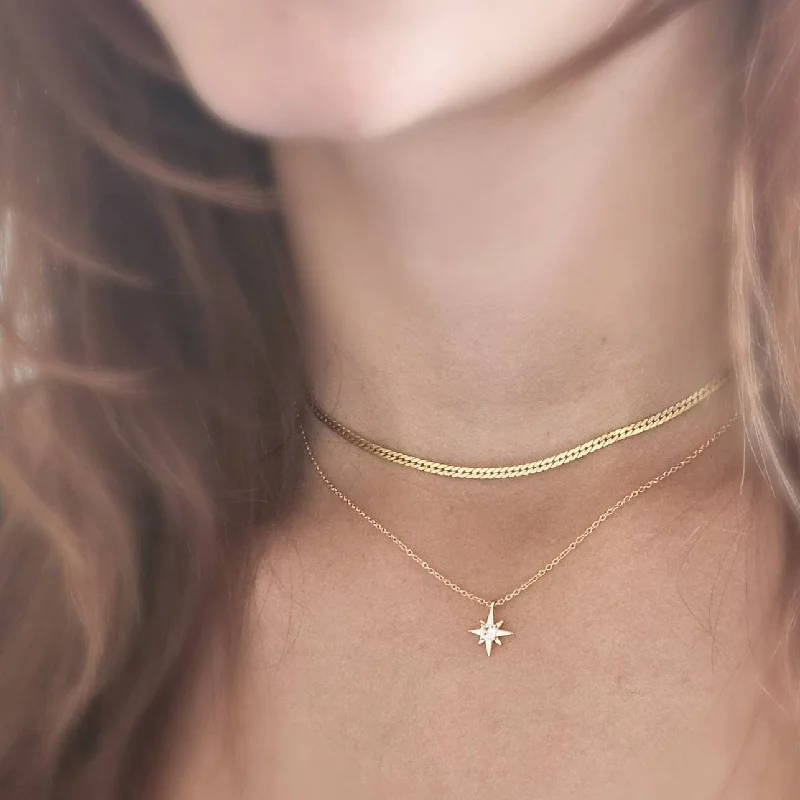 ladies-moon-layered-necklace-Tiny Polaris Necklace