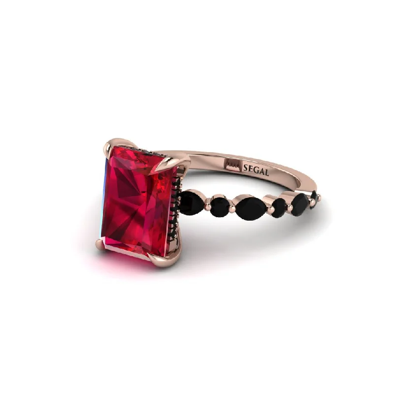 engagement-elegant-platinum-ring-Radiant-Cut Ruby Eternal Radiance Engagement Ring - Skye No. 41