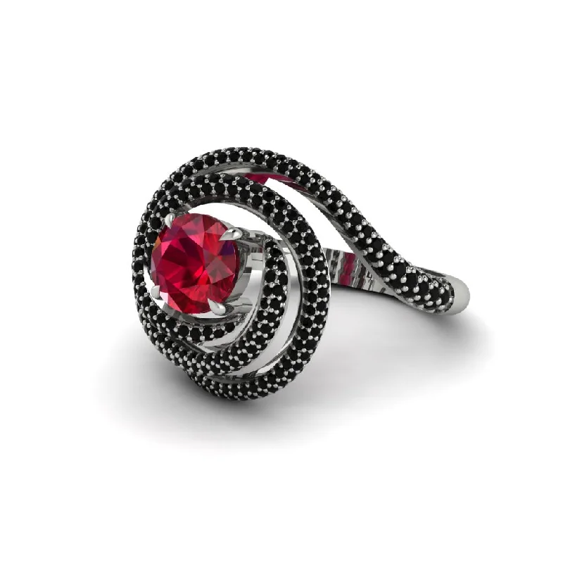 engagement-infinity-emerald-ring-Ruby Double Halo Swirling Engagement Ring - Serena No. 42