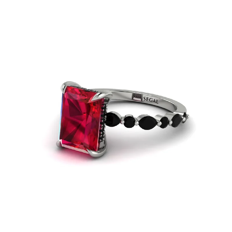 engagement-birthstone-emerald-ring-Radiant-Cut Ruby Eternal Radiance Engagement Ring - Skye No. 42