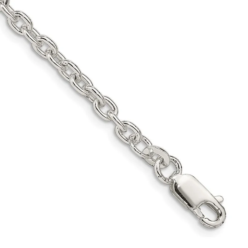 Ladies bracelets chic aesthetic -Sterling Silver 3.5mm Cable Chain Bracelet