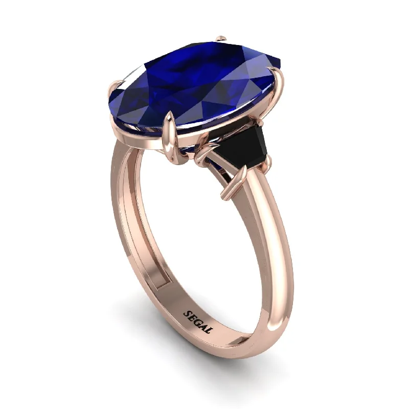 engagement-silver-solitaire-ring-Oval-Cut Sapphire Three Stone Engagement Ring - Amari No. 44