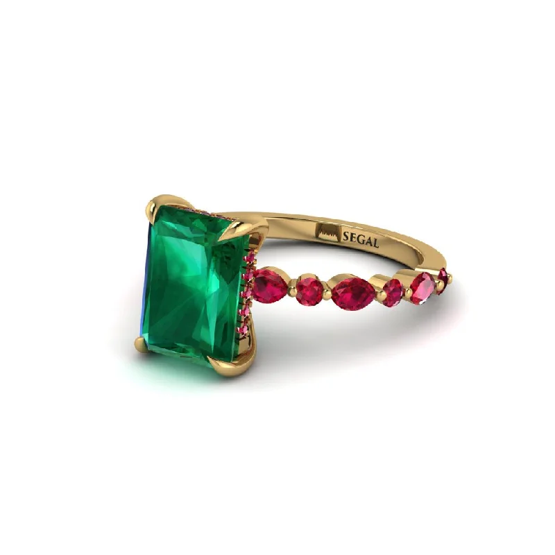 engagement-handmade-gold-ring-Radiant-Cut Emerald Eternal Radiance Engagement Ring - Skye No. 49