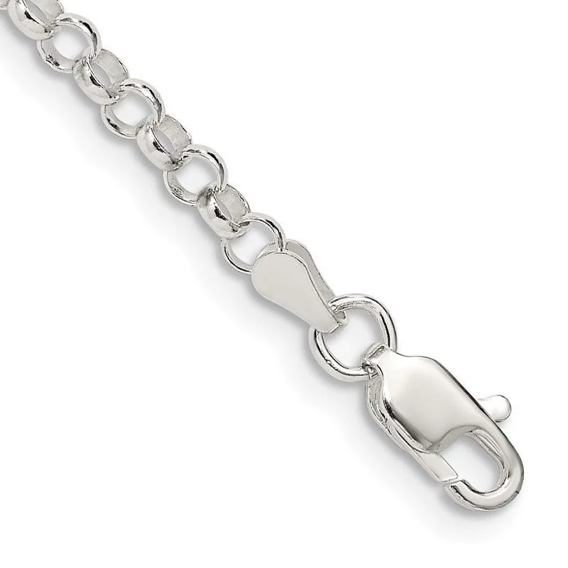 Ladies bracelets with spinel -Sterling Silver 3mm Rolo Chain Bracelet