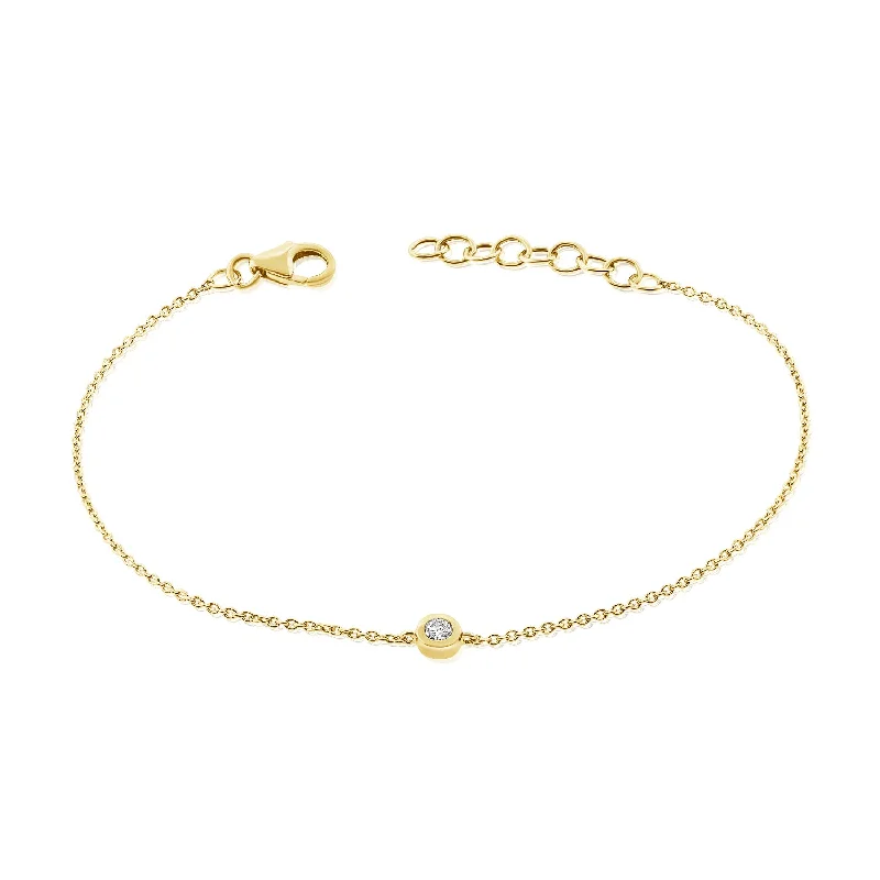 Ladies bracelets with wolf charms -14K Gold Chain Bracelet with Diamonds