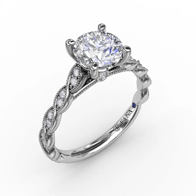 engagement-pear-cut-sapphire-ring-Classic Diamond Solitaire Engagement Ring With Diamond Twist Band