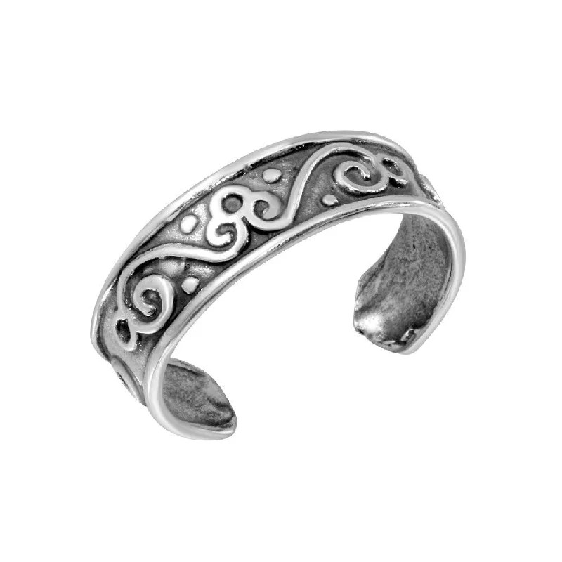 ladies ring mother’s love design-925 Sterling Silver Calligraphy Curve Design Toe Ring - TR176-A