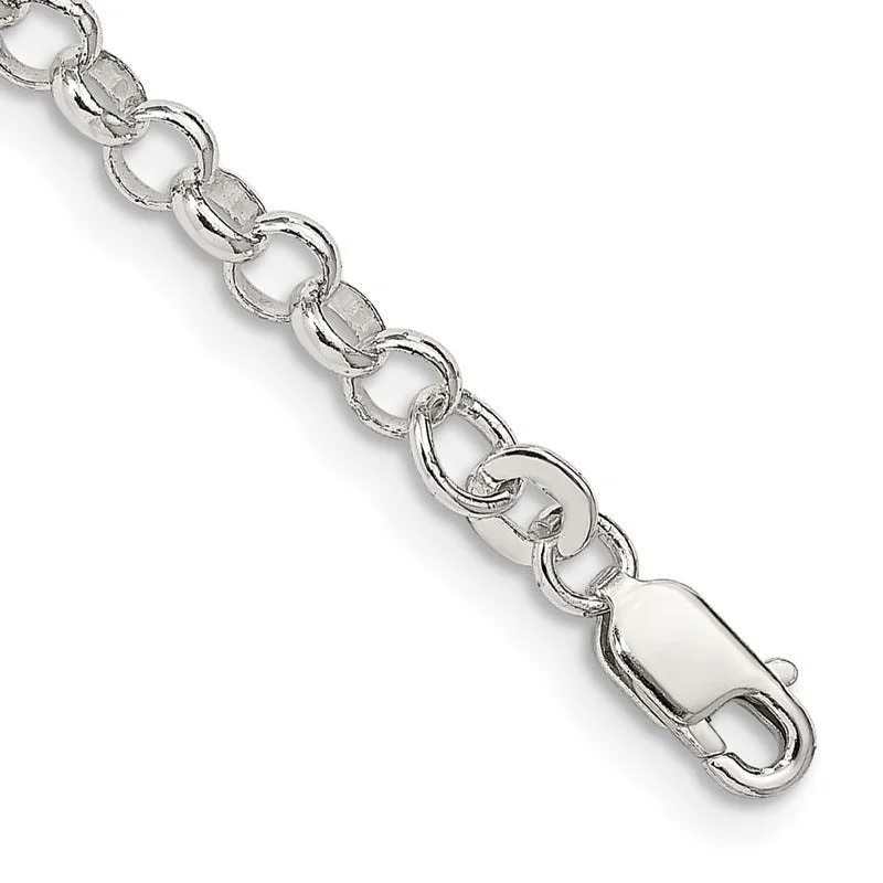 Ladies bracelets artistic cuffs -Sterling Silver 4mm Rolo Chain Bracelet