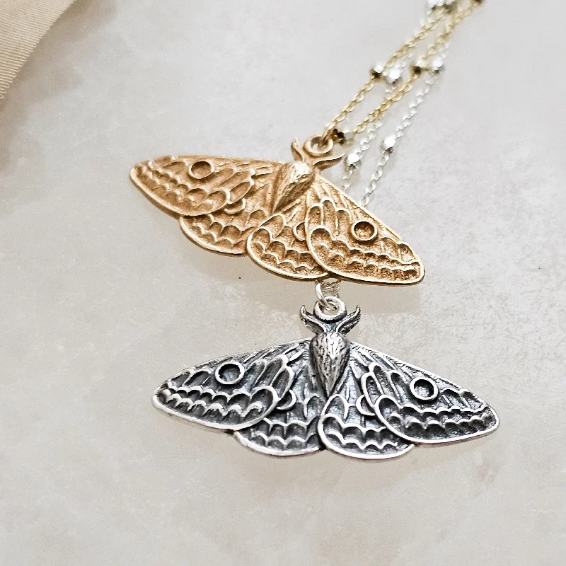 ladies-layered-necklace-Exquisite Moth Necklace