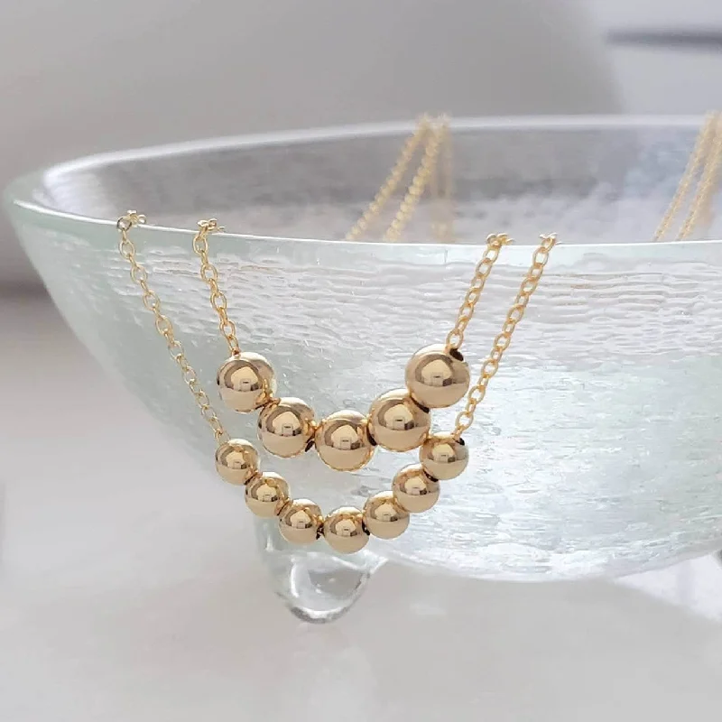 ladies-infinity-rose-gold-necklace-Floating Bead Necklace