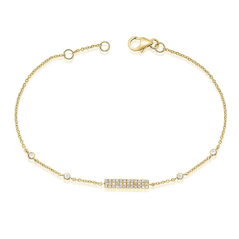 Ladies bracelets for chefs -Elegant Diamond Bar Bracelet