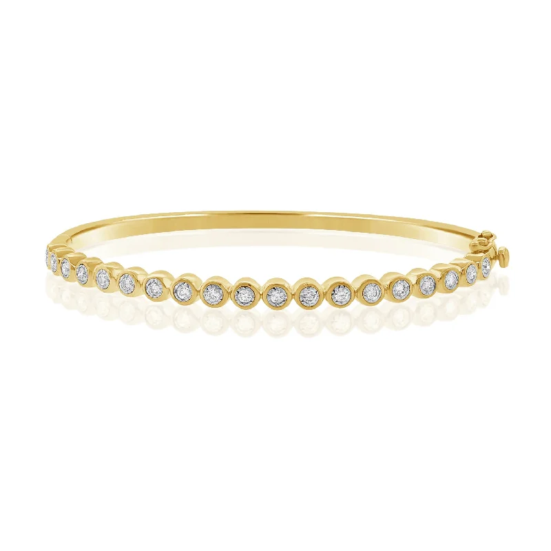 Ladies bracelets quirky wristbands -Classic Bangle Bracelet with 0.47 Carats of Diamonds in Miracle Setting